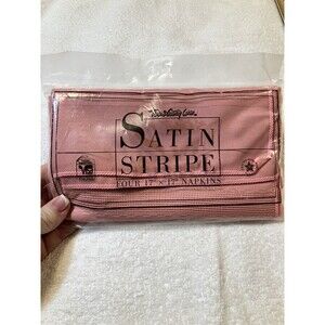 Vintage Mid Century Rose Pink Satin 4pc Dinner Napkins VISA Town & Country NOS